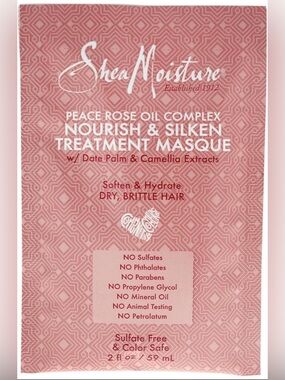 Shea Moisture Peace Rose Oil Complex Nourish & Silken Hair Masque 2 FL OZ